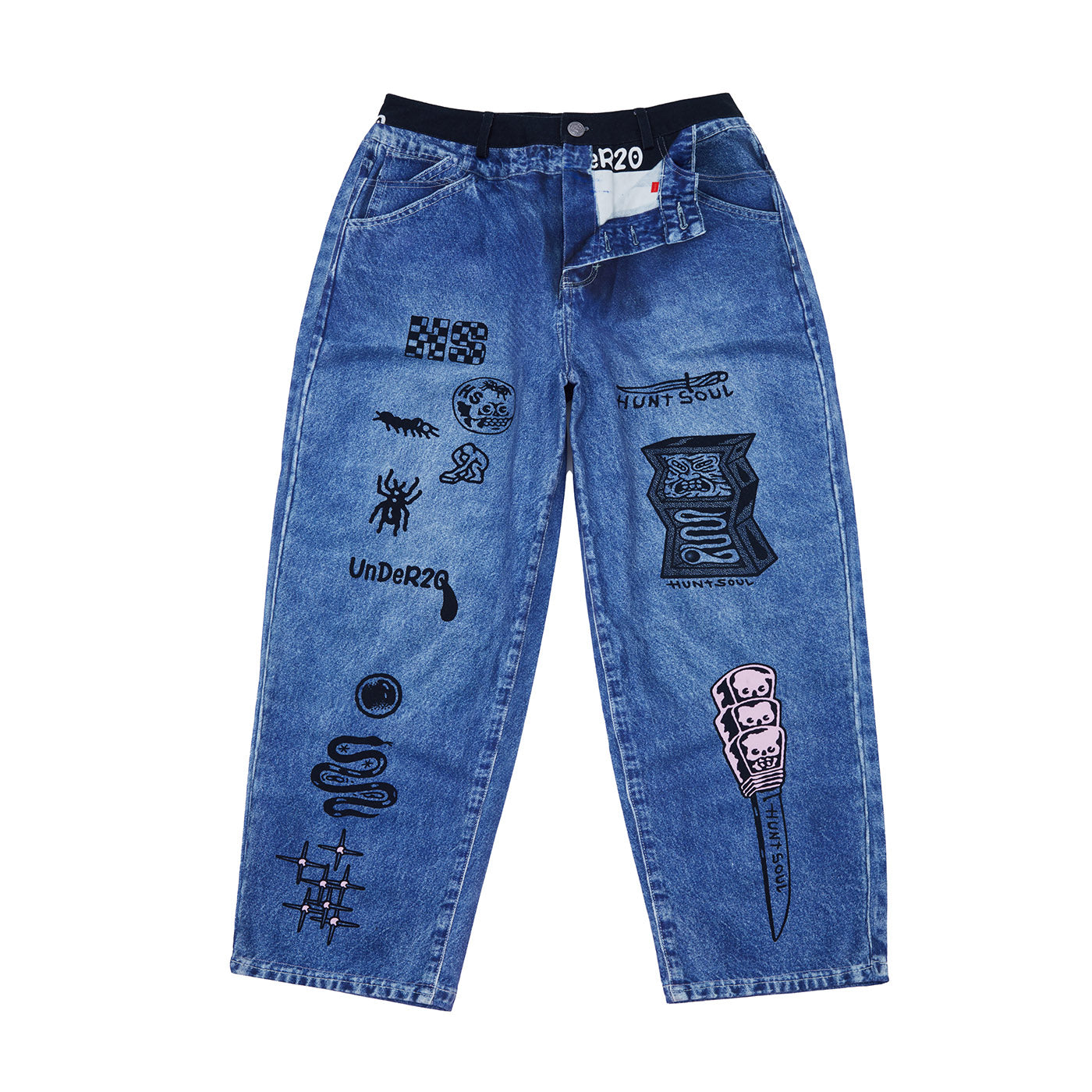 UnDeR20 × Linwenxin Optical Illusion Printed Denim Pants – UnDeR20