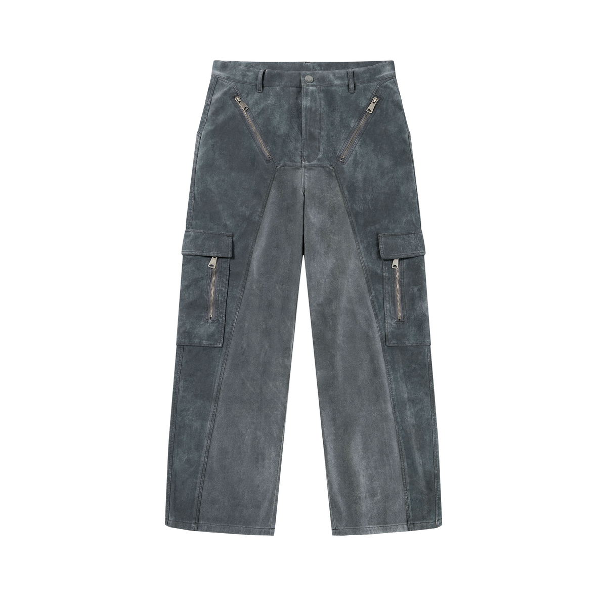 UnDeR20 D3-0184 Washed Flock Cargo Pants full front view
