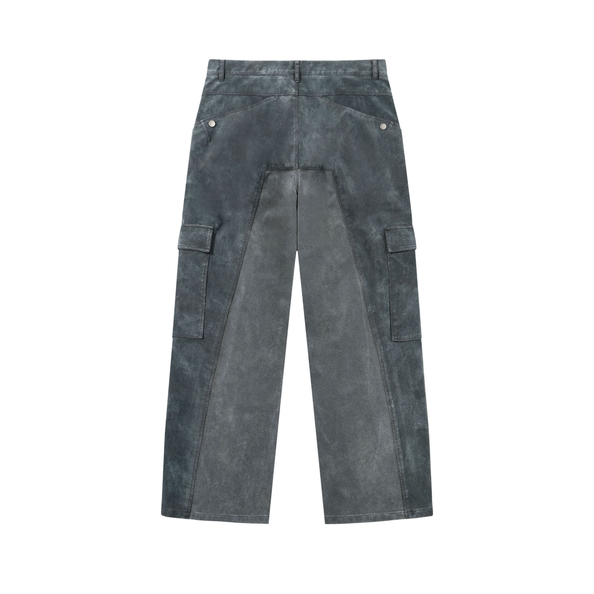 UnDeR20 D3-0184 Washed Flock Cargo Pants full back view