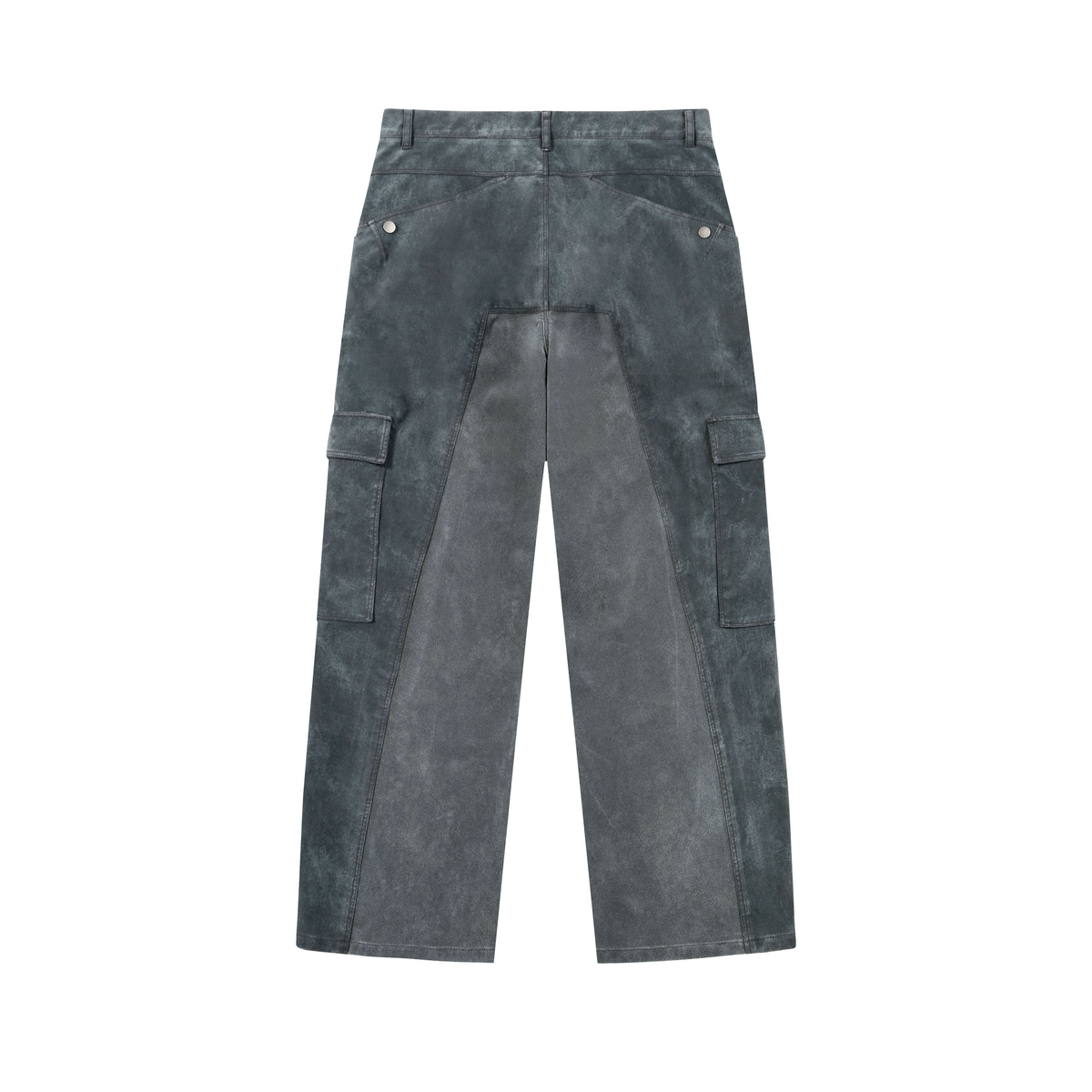 UnDeR20 D3-0184 Washed Flock Cargo Pants full back view