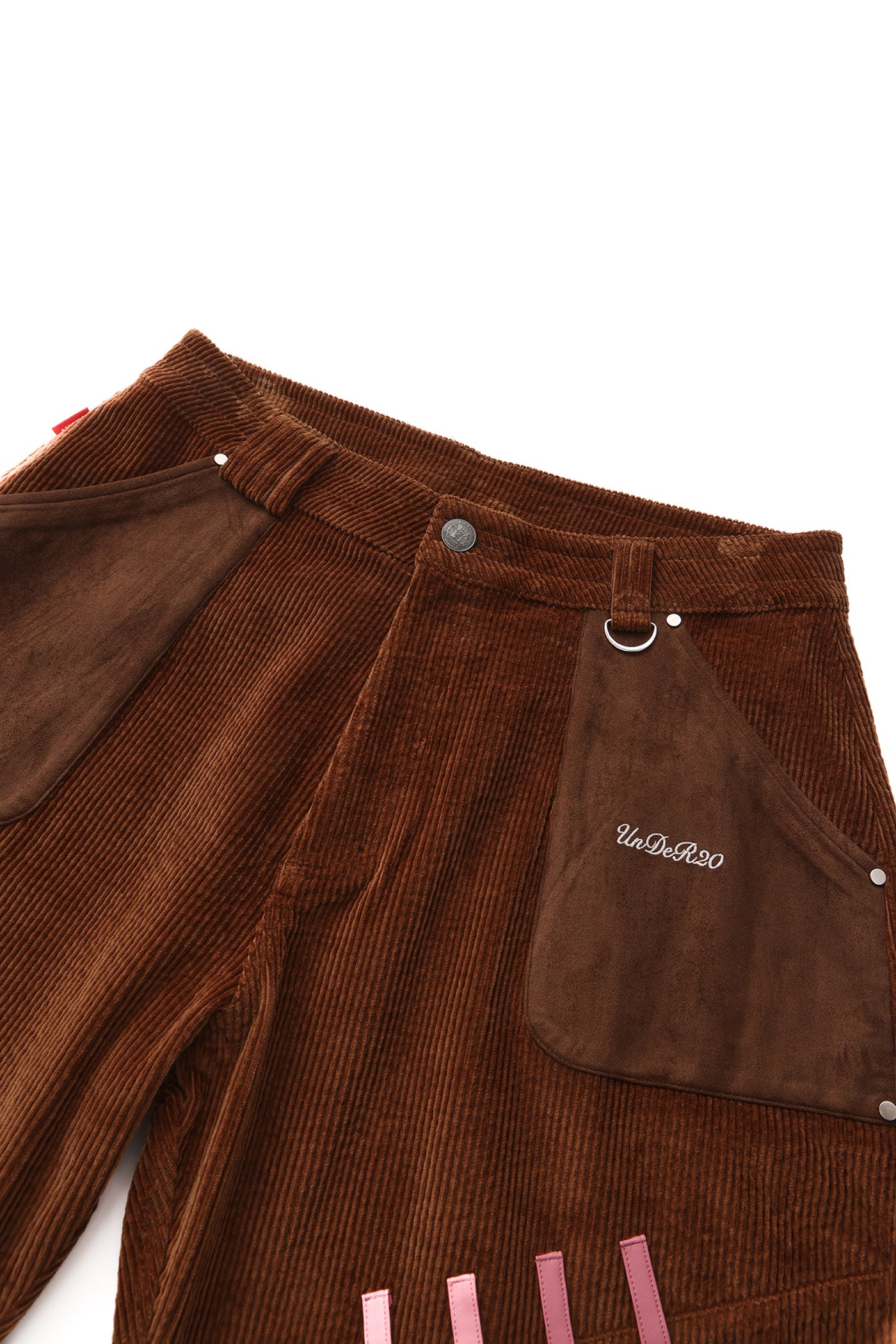 UnDeR20 “Pink Heart” Corduroy Work Pants – UnDeR20 Online Store